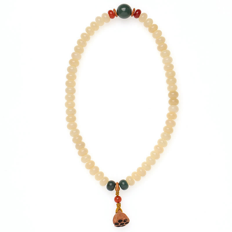 Fortune Jewel Bodhi Seed Lotus Pod Charm Peace Double Wrap Bracelet