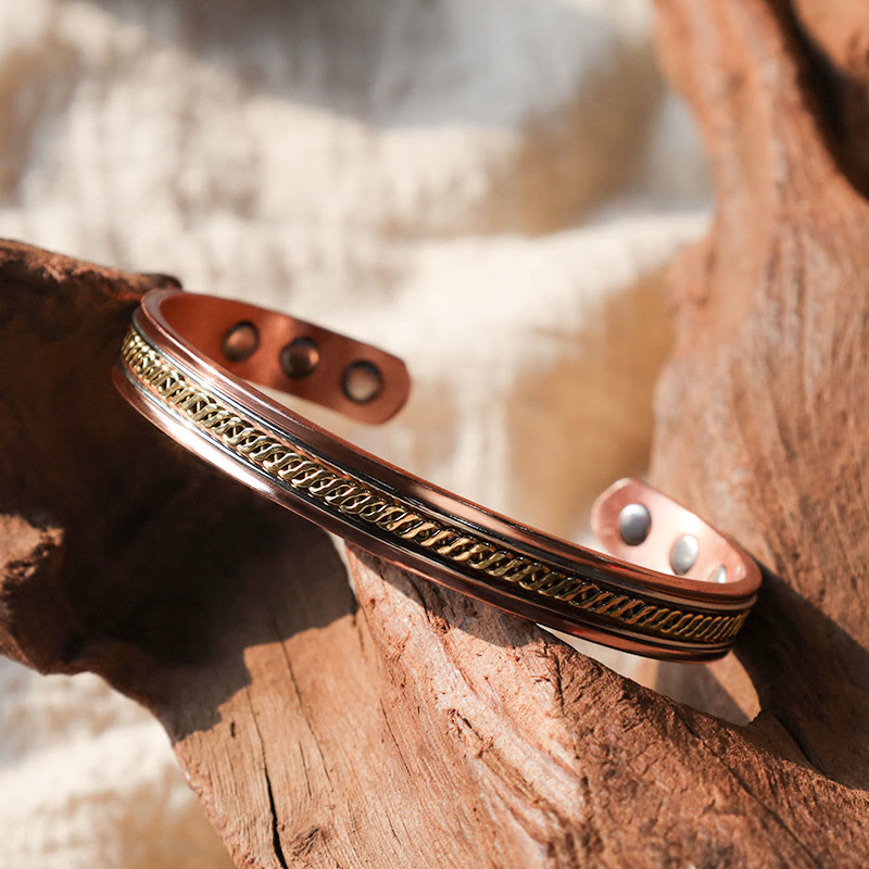 Fortune Jewel Magnetic Copper Balance Adjustable Cuff Bracelet Bangle Ring