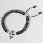 Fortune Jewel Tibet Coconut Shell Carved Om Mani Padme Hum Dorje Vajra Bell Happiness String Bracelet