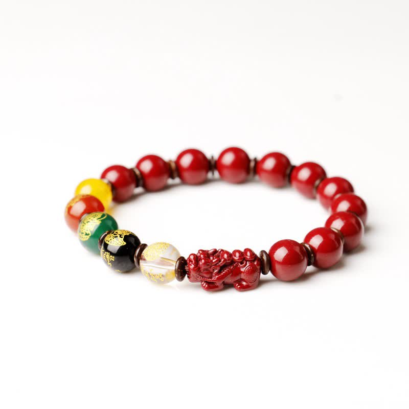 Fortune Jewel God Of Wealth Cinnabar PiXiu Blessing Bracelet