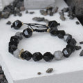 Fortune Jewel Black Obsidian Black Glitter Stone Purification Bracelet