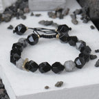 Fortune Jewel Black Obsidian Black Glitter Stone Purification Bracelet