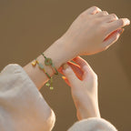 Fortune Jewel Lotus Jade Peace Buckle Bead Luck Happiness Charm String Bracelet