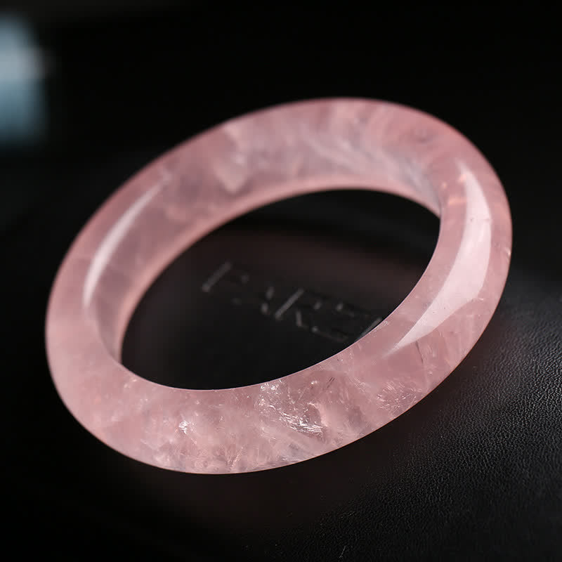 Fortune Jewel  Natural Rose Quartz Love Caring Bracelet Bangle
