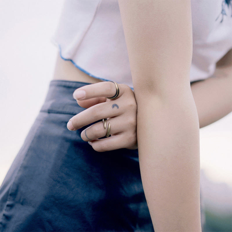 Fortune Jewel Simple Design Copper Luck Adjustable Ring