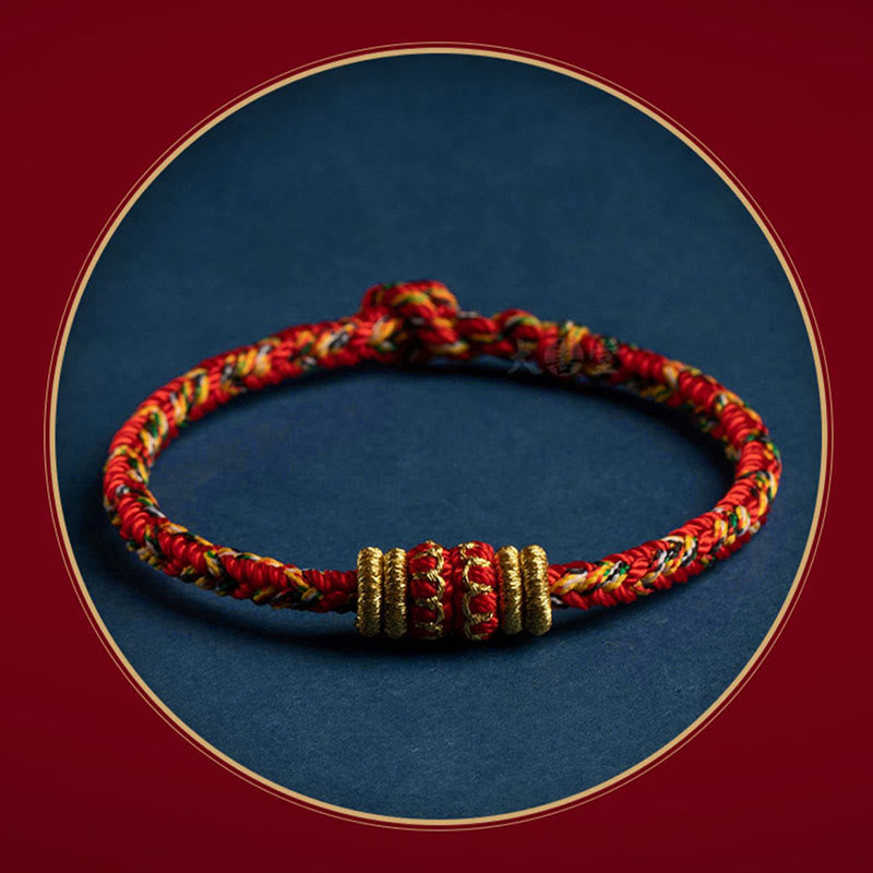 Fortune Jewel Tibet Handmade Chinese Zodiac Natal Buddha Luck Strength Braided String Bracelet