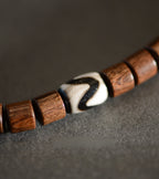Ebony Tibetan Dzi Beads Double Layer Charm Bracelet