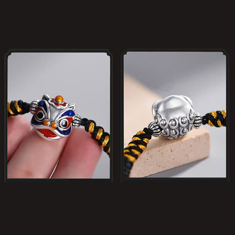 Fortune Jewel Handmade Dancing Lion Luck Braided String Bracelet