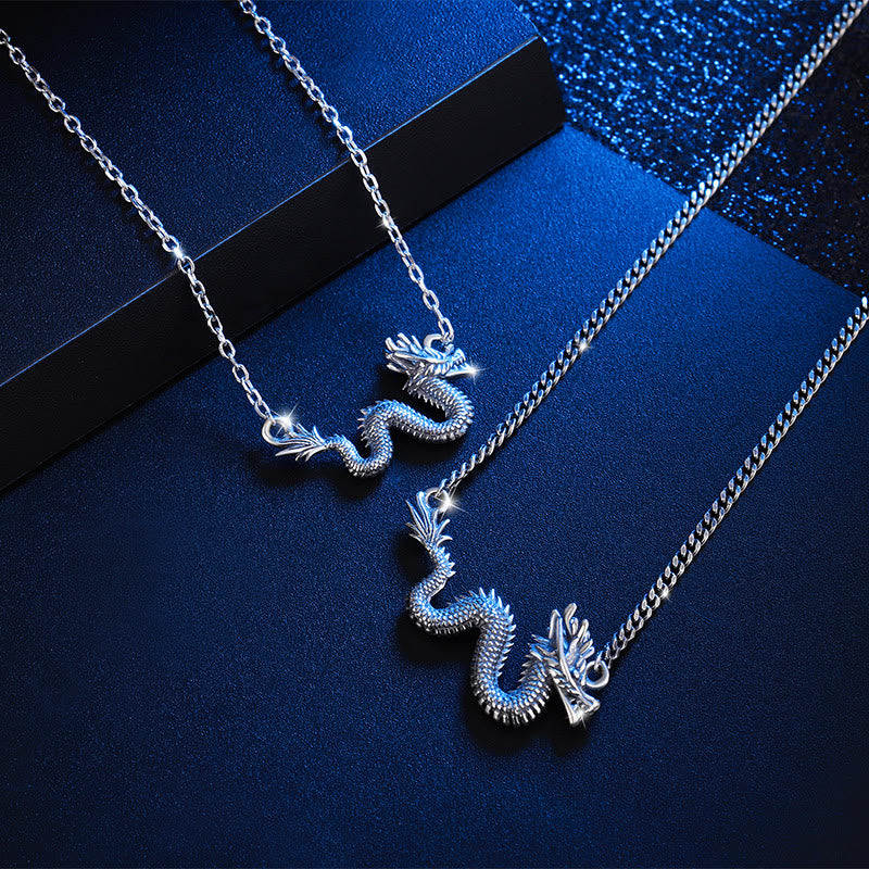 Fortune Jewel 925 Sterling Silver Year Of The Dragon Auspicious Dragon Protection Chain Necklace Pendant