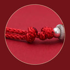 Fortune Jewel 925 Sterling Silver PiXiu Fu Character Wealth Luck Handmade Braided Bracelet