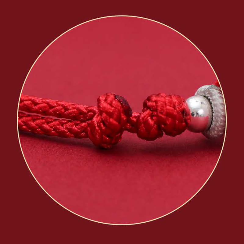 Fortune Jewel 925 Sterling Silver PiXiu Fu Character Wealth Luck Handmade Braided Bracelet
