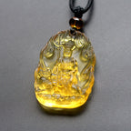 Fortune Jewel Ksitigarbha Buddha Liuli Crystal Serenity Amulet Necklace Pendant Fortune Jewel