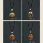 Fortune Jewel Tibet Green Sandalwood Rosewood Om Mani Padme Hum Lotus Positive Soothing Necklace Pendant Fortune Jewel