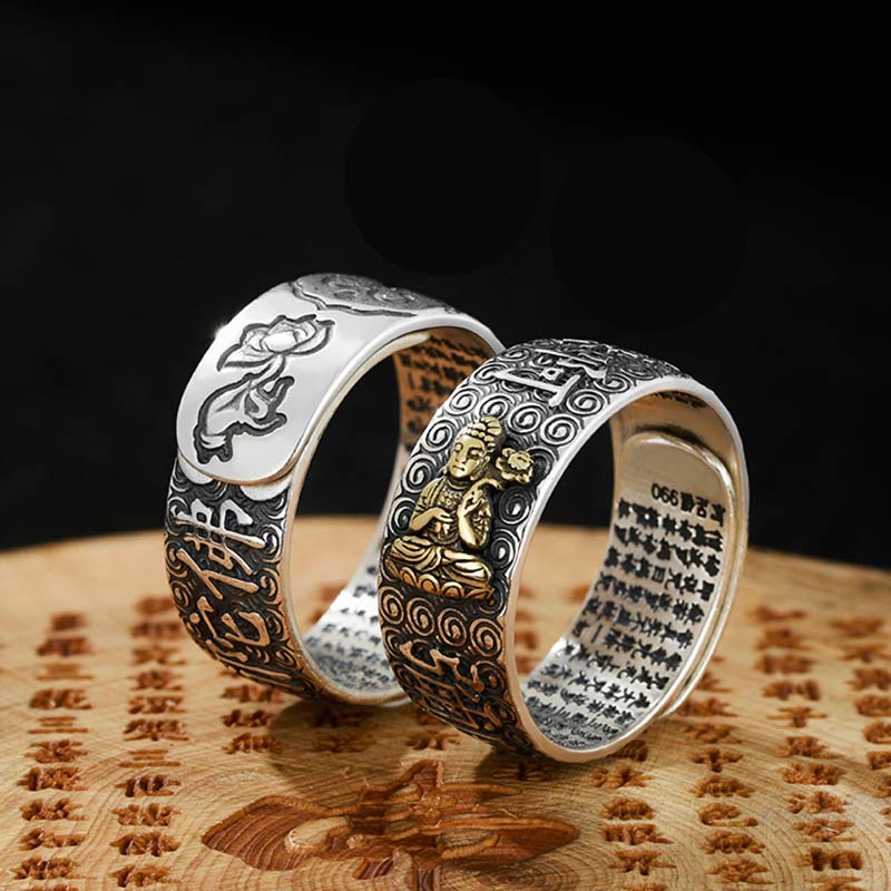 Fortune Jewel Chinese Zodiac Natal Buddha Wealth Luck Adjustable Ring Fortune Jewel