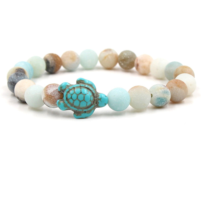 Fortune Jewel Natural Stone Sea Turtle Turquoise Blessing Bracelet