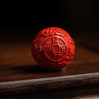 Fortune Jewel Tibet Om Mani Padme Hum PiXiu Copper Coin Small Leaf Red Sandalwood Cinnabar Protection Key Chain