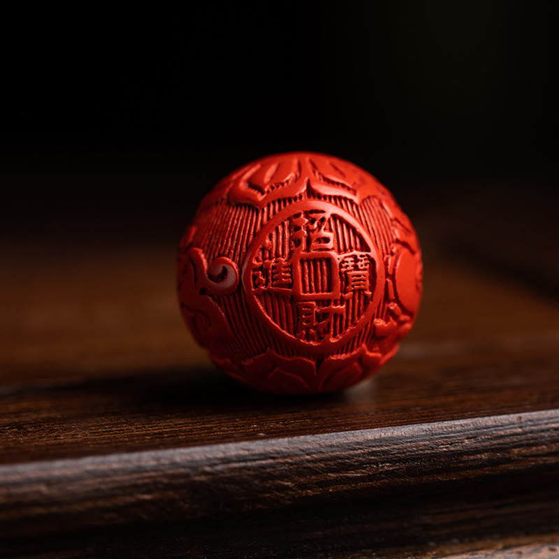 Fortune Jewel Tibet Om Mani Padme Hum PiXiu Copper Coin Small Leaf Red Sandalwood Cinnabar Protection Key Chain
