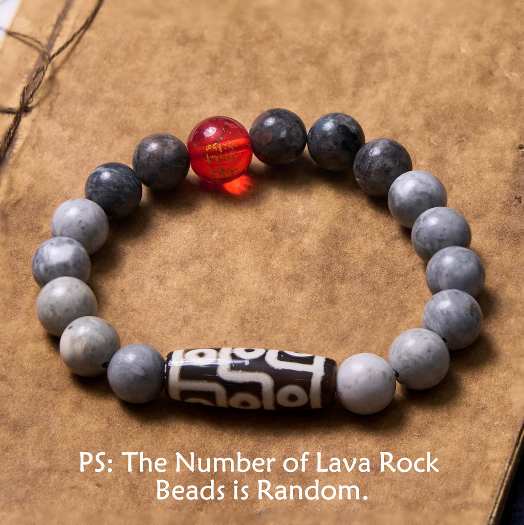 Fortune Jewel Tibetan Nine-Eye Dzi Bead Picasso Jasper Positive Bracelet