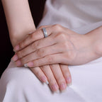 Fortune Jewel 999 Sterling Silver Lotus Flower Plum Blossom Auspicious Clouds Engraved Enlightenment Ring Fortune Jewel