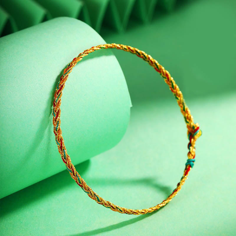 Fortune Jewel Handmade Multicolored Dragon Scale Pattern Braid String Bracelet