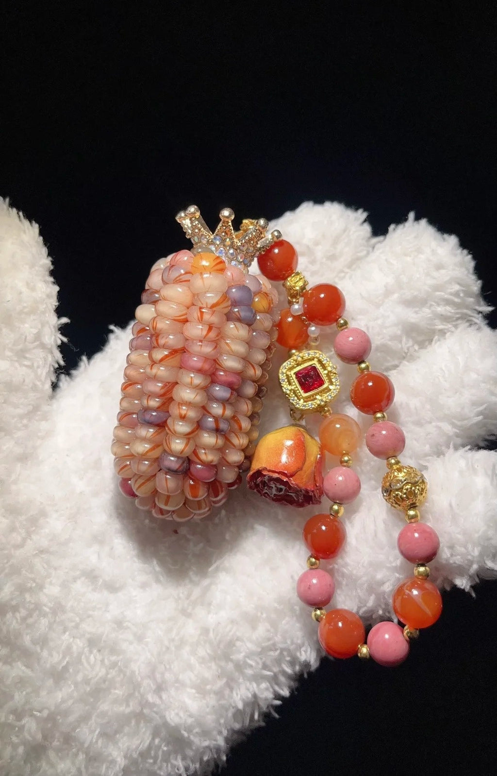 Rainbow Ice-Transparent Natural Corn Charms for Fidgeting