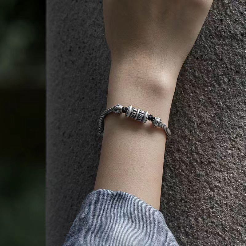 Fortune Jewel Om Mani Padme Hum Lotus Peace Braided Bracelet
