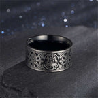 Fortune Jewel Four Guardian Beast Dragon White Tiger Suzaku Basalt Carved Success Luck Ring Fortune Jewel
