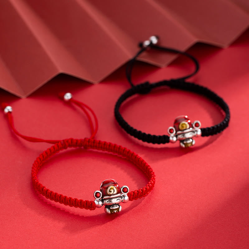 Fortune Jewel God of Wealth Handmade Thread Luck Strength Braid Bracelet