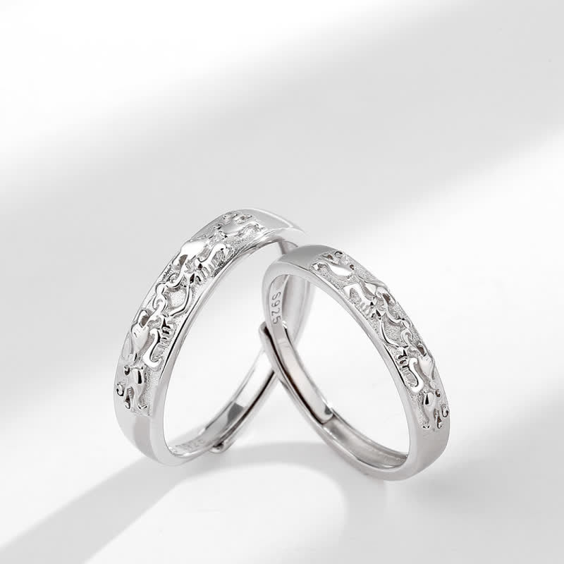 Fortune Jewel 925 Sterling Silver PiXiu Balance Adjustable Couple Ring