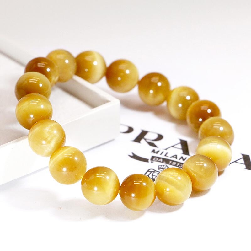 Fortune Jewel  Anxiety Stress Healing Crystal Tiger Eye Bead Bracelet