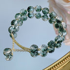 Fortune Jewel Green Phantom Crystal Confidence Charm Bracelet