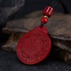 Fortune Jewel Year of the Dragon Natural Cinnabar Dragon Protection Necklace Pendant