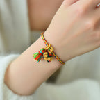 Fortune Jewel Colorful Rope Luck Handmade Zongzi Golden Ball Charm Bracelet