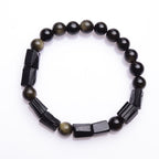 Fortune Jewel Gold Sheen Obsidian Black Tourmaline Wealth Bracelet