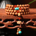 Fortune Jewel Tibetan Sandalwood Lotus Enlightenment Charm Mala Bracelet
