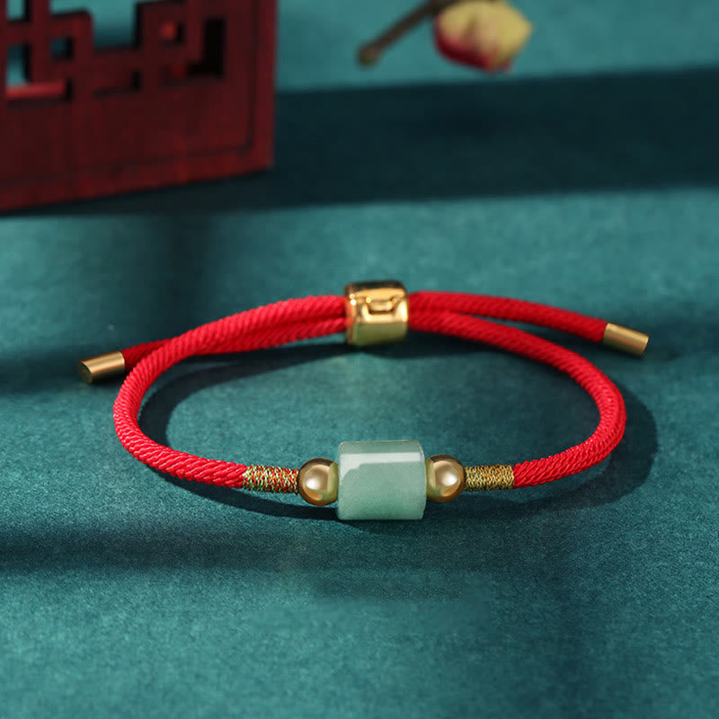 Fortune Jewel Tibet Handmade Green Aventurine Red Stone Malachite Luck Protection Braided Rope Bracelet