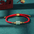 Fortune Jewel Tibet Handmade Green Aventurine Red Stone Malachite Luck Protection Braided Rope Bracelet