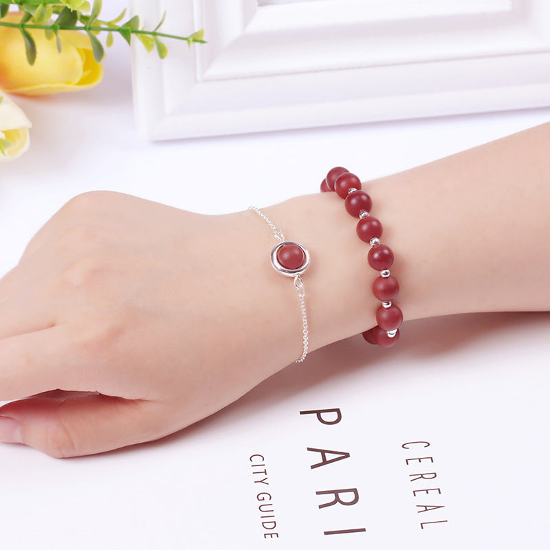 Fortune Jewel Sun Stone Strawberry Quartz Crystal Positive Bracelet