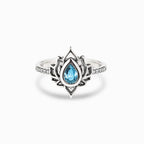 Fortune Jewel Sterling Silver Lotus Zircon Blessing Protection Ring