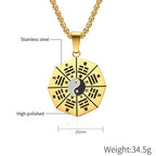 Fortune Jewel Bagua Yin Yang Titanium Steel Balance Necklace Pendant Fortune Jewel