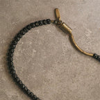 Fortune Jewel Retro Coconut Shell Brass Copper Happiness Triple Wrap Bracelet