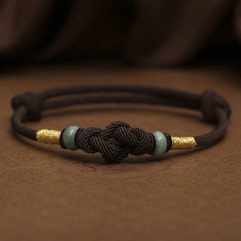 Fortune Jewel Red String Jade Luck Fortune Knot Braided Couple Bracelet