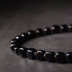 Fortune Jewel Ebony Wood Dzi Bead Copper Peace Couple Bracelet
