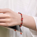 Fortune Jewel Red Agate Moss Agate Cinnabar Calm Bracelet