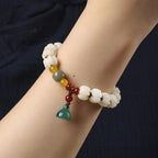 Fortune Jewel Natural Bodhi Seed Red Agate Bodhi Calm Harmony Engraved Pumpkin Bead Lotus Bracelet