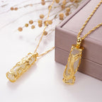 Fortune Jewel Jade Dragon Phoenix Copper Blessing Harmony Necklace Pendant Fortune Jewel