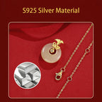 Fortune Jewel 925 Sterling Silver Natural Hetian Jade Carnation Flower Prosperity Necklace Pendant