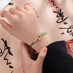 Fortune Jewel Handmade Jade Bead Lily of the Valley Charm Luck Braided Bracelet