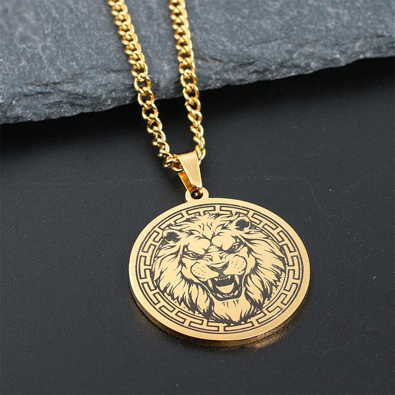 Fortune Jewel Animal Titanium Steel Chain Necklace Protection Pendant
