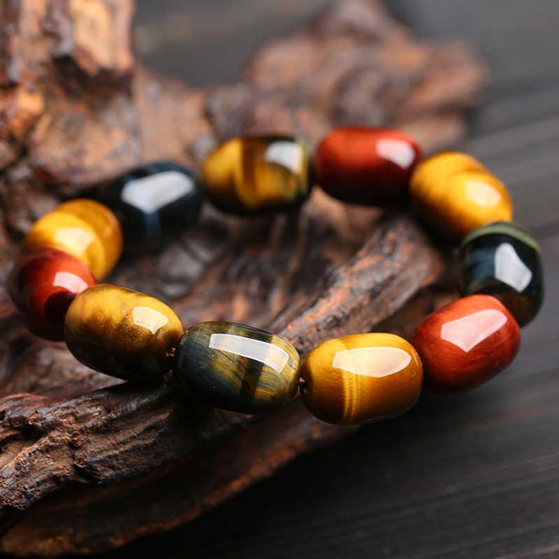 Fortune Jewel Natural Tiger Eye Healing Protection Bracelet